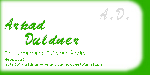 arpad duldner business card